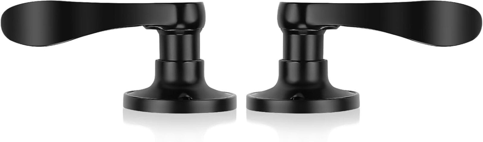 8 Pack Contemporary Wave Style Dummy Door Handle Set in Elegant Black Finish