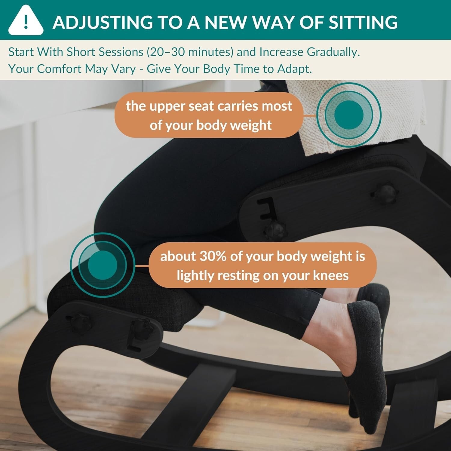 Adjustable Ergonomic Kneeling Chair for Posture Correction & Back Pain Relief