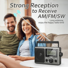 Load image into Gallery viewer, AM/FM Transistor Radio with LCD Display &amp; Earphone Jack - Ideal Gift for Elders