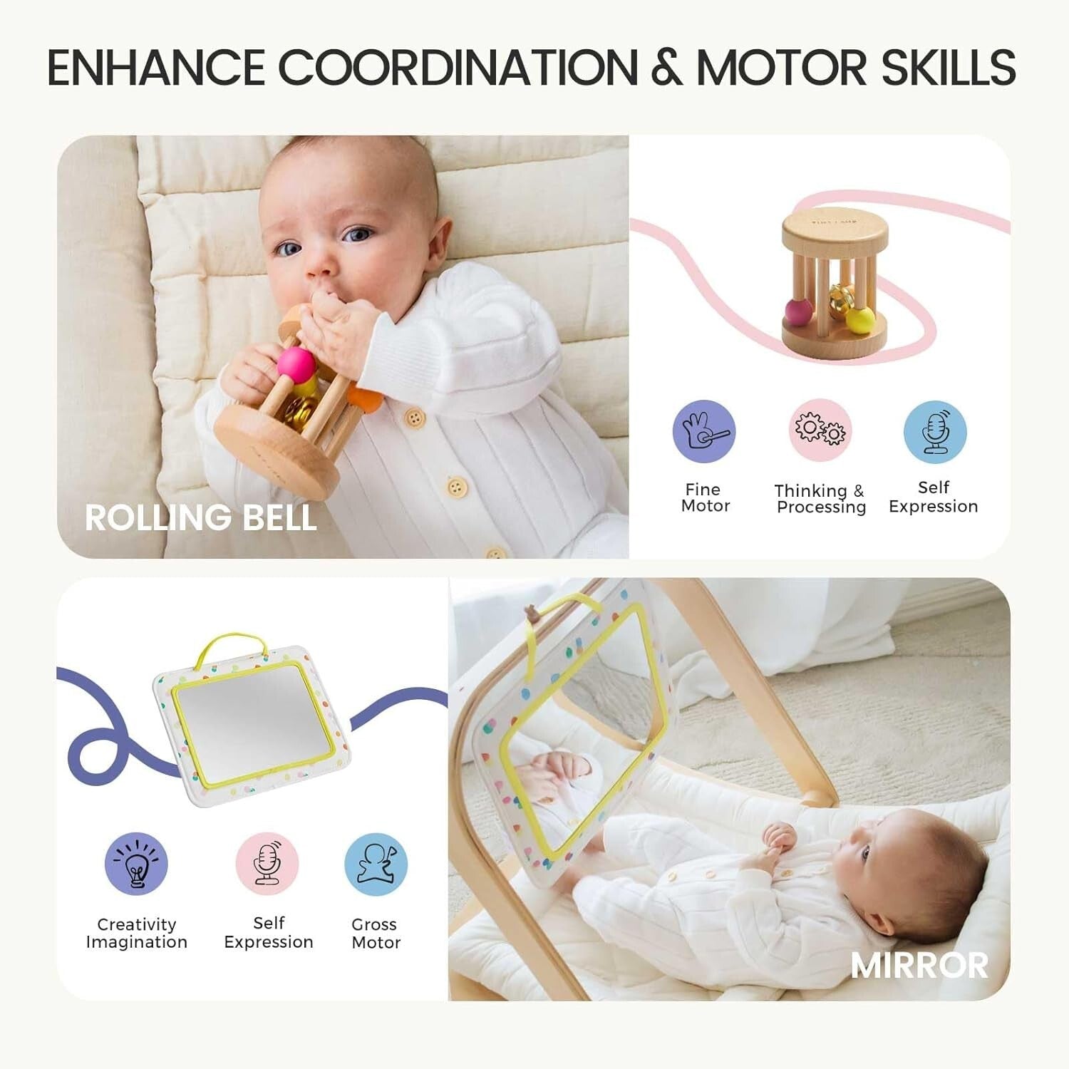 5-in-1 Montessori Baby Toy Set for Newborn Sensory Development & Play
