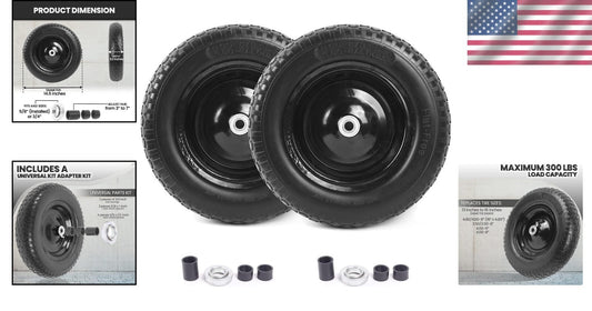 Universal Fit 14.5" Flat-Free Tire & Wheel - Durable, Weather-Resistant Solution