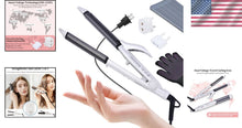 Load image into Gallery viewer, Compact Dual Voltage Travel Styler – Curling Iron with EU Plug &amp; Argan Infusion