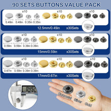 Load image into Gallery viewer, Lightweight Leather Snap Kit with 90 Durable Snaps &amp; User-Friendly Pliers