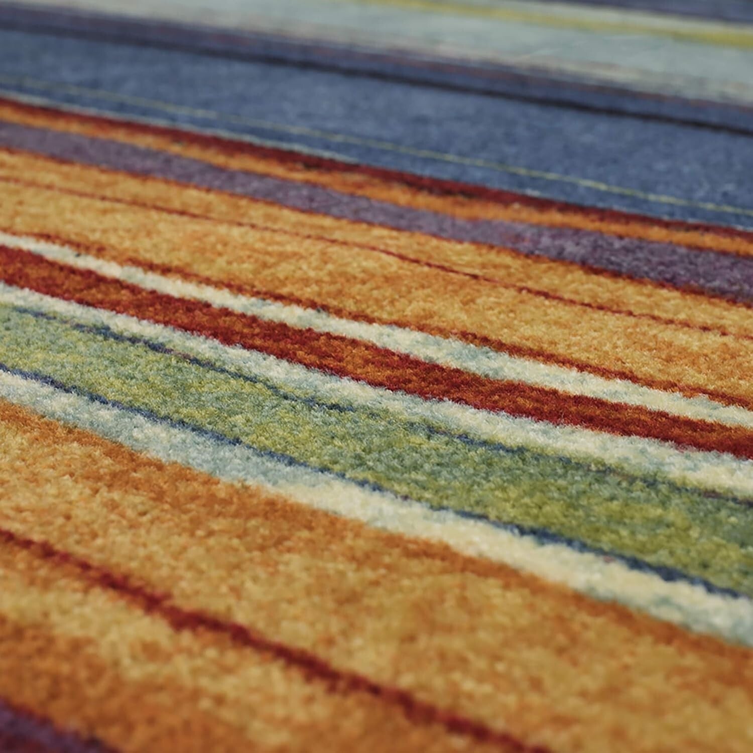 Elegant and Functional 2' x 8' Stain Resistant Stripe Area Rug for Living Spaces