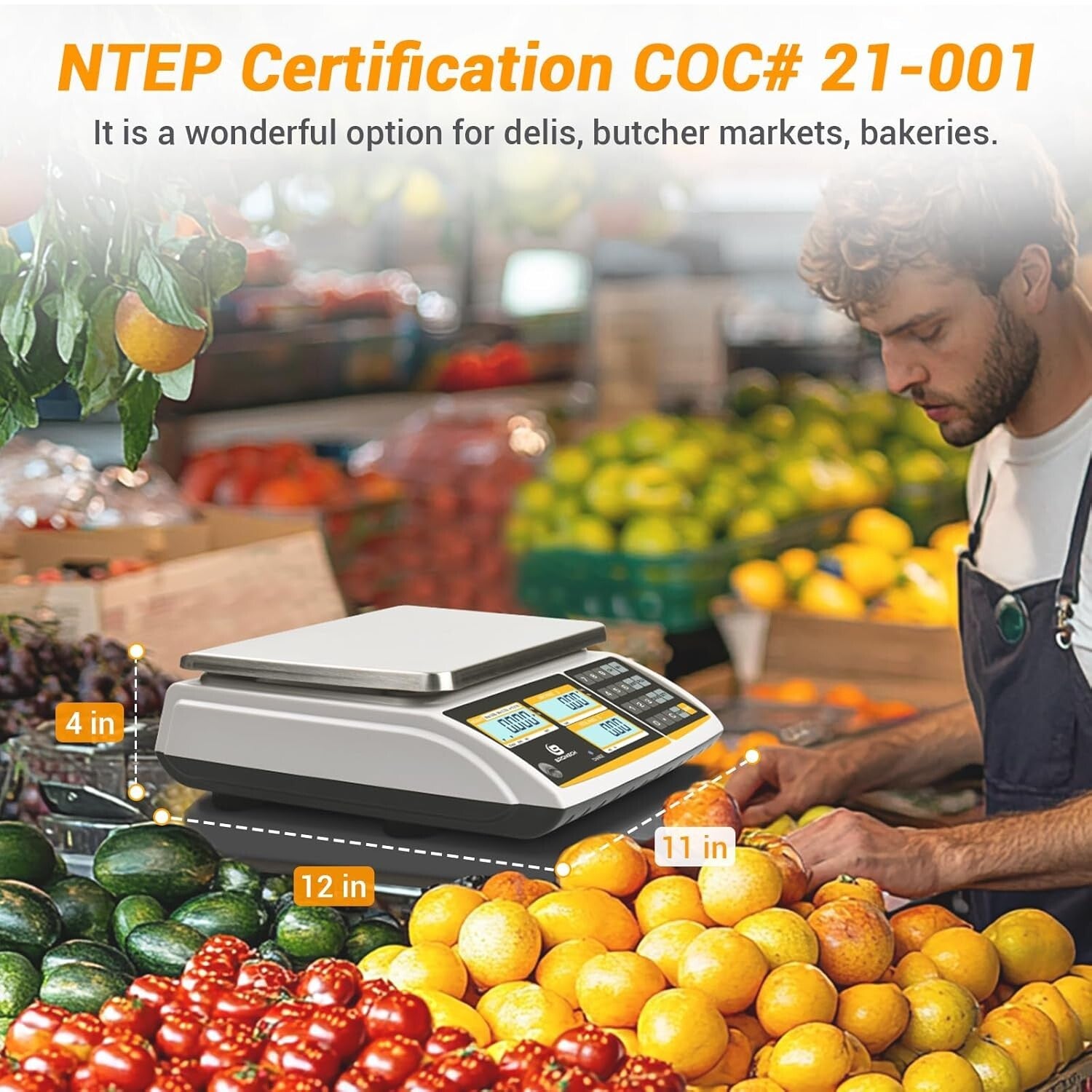 60lb Rechargeable Price Computation Scale for Deli & Market Use - NTEP Approved