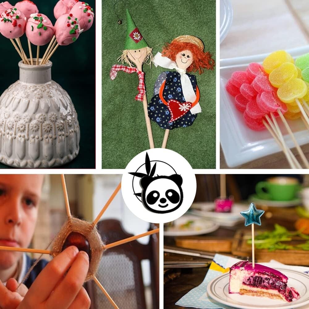 Natural Bamboo Dowel Rods, Pack of 50 - Ideal for DIY Crafts & Building Projects