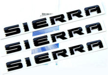 Load image into Gallery viewer, Upgrade Your Truck: 3-Pack Black Sierra Nameplate Emblems for Enhanced Style