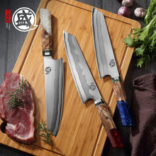 Load image into Gallery viewer, Dazzling 8" Kiritsuke Knife with Sandalwood Box - Professional Damascus Steel