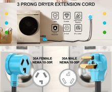 Load image into Gallery viewer, 30A 40FT EV Charging/ Dryer Extension Cord - Heavy Duty &amp; Plug-and-Play Design