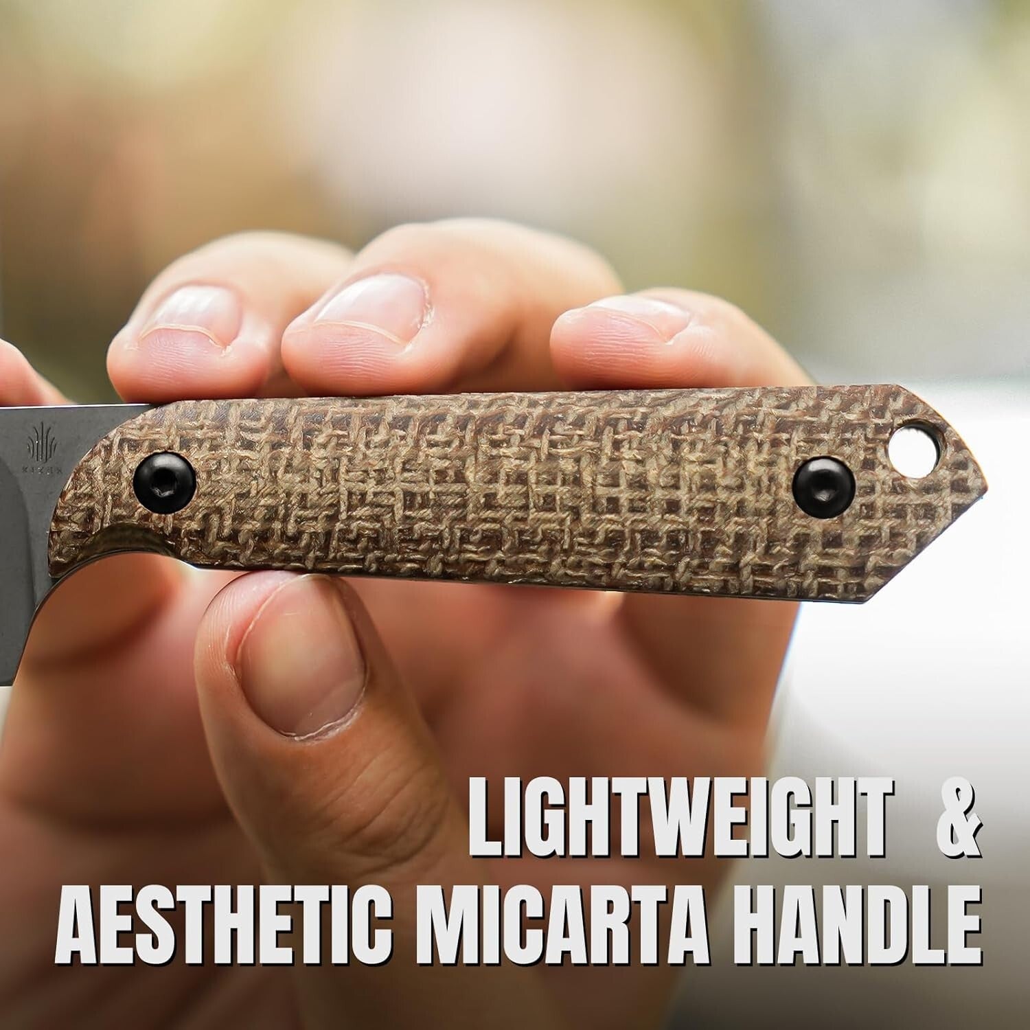 6.49in Compact Mini Harpoon Knife - Stylish Micarta Handle for EDC & Camping