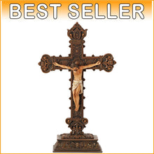Load image into Gallery viewer, Intricately Designed 14.5" H Standing Crucifix - Inspirational Statement Piece