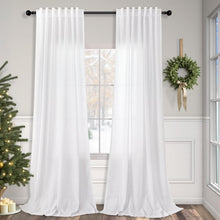 Load image into Gallery viewer, Elegant 90 Inch White Linen Curtains - Set of 2 Panels for Light Filtering Charm