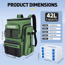 Load image into Gallery viewer, 42L Large Capacity Fishing Tackle Backpack with Ergonomic Design and Rod Holders