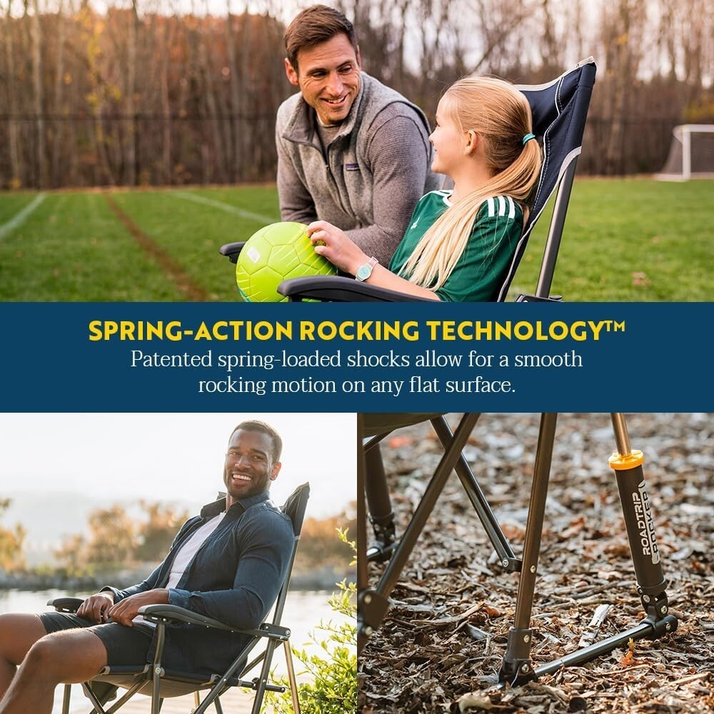 Lightweight RoadTrip Rocker Chair with Built-in Cupholder & Comfortable Backrest