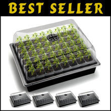 Load image into Gallery viewer, Heavy-Duty 5-Pack Seed Starter Trays with Leak-Proof Dome for Indoor/Outdoor Use