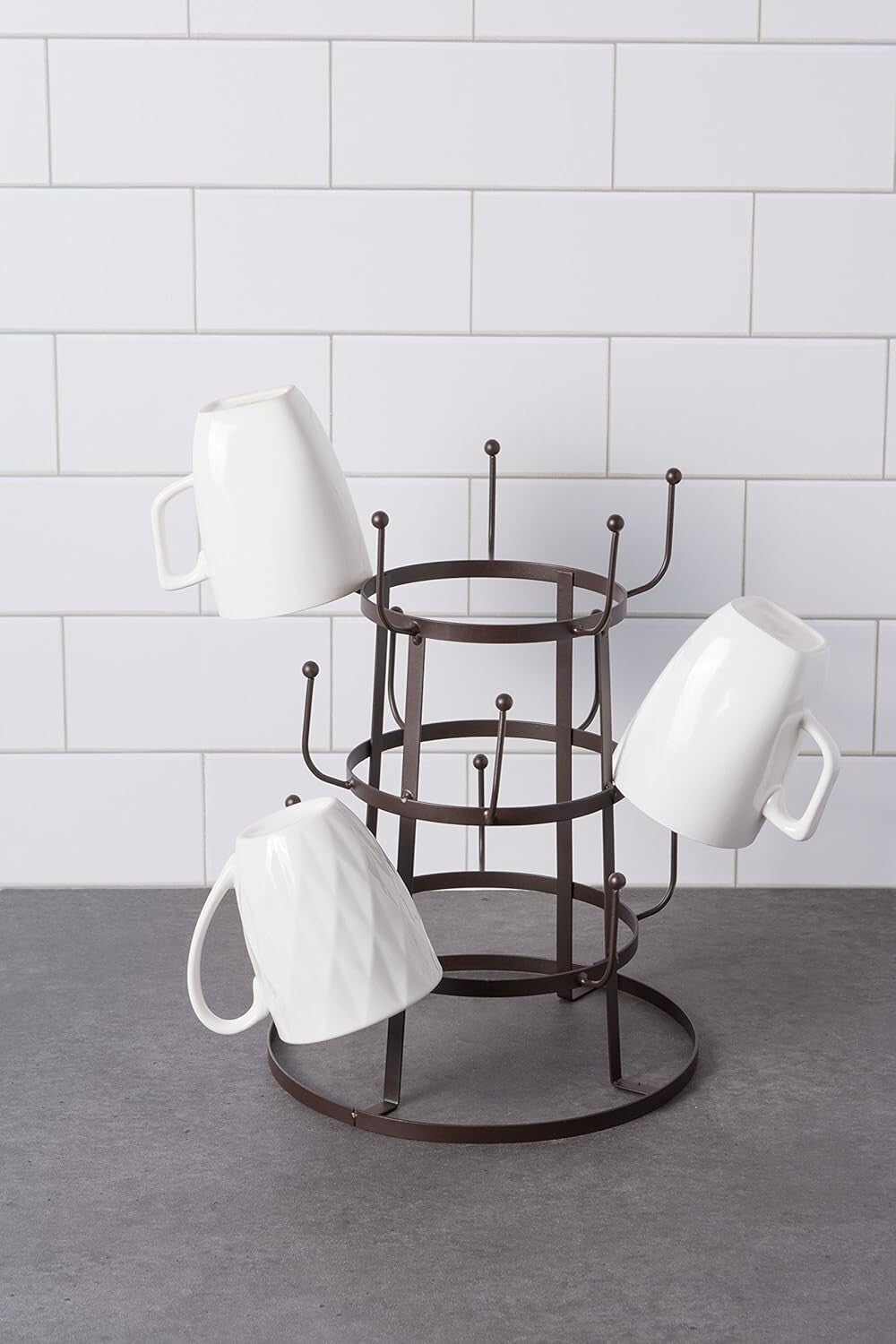 Elegant 3-Tier Mug Holder in Rustic Bronze – Perfect for Coffee & Tea Lovers