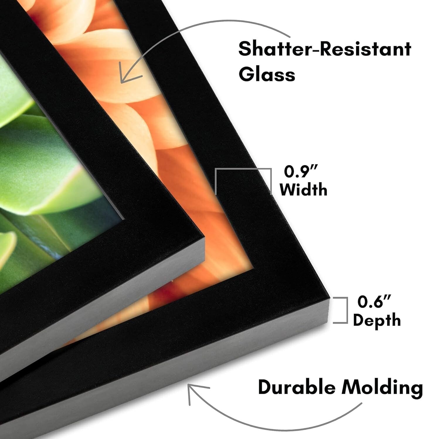 Gallery Style Black Picture Frames 11x17 with Durable Engineered Wood - 4 Pack