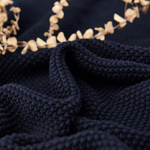 Load image into Gallery viewer, Luxurious Dark Navy Cotton Throw - Cozy Blanket with Laundering Bag Included