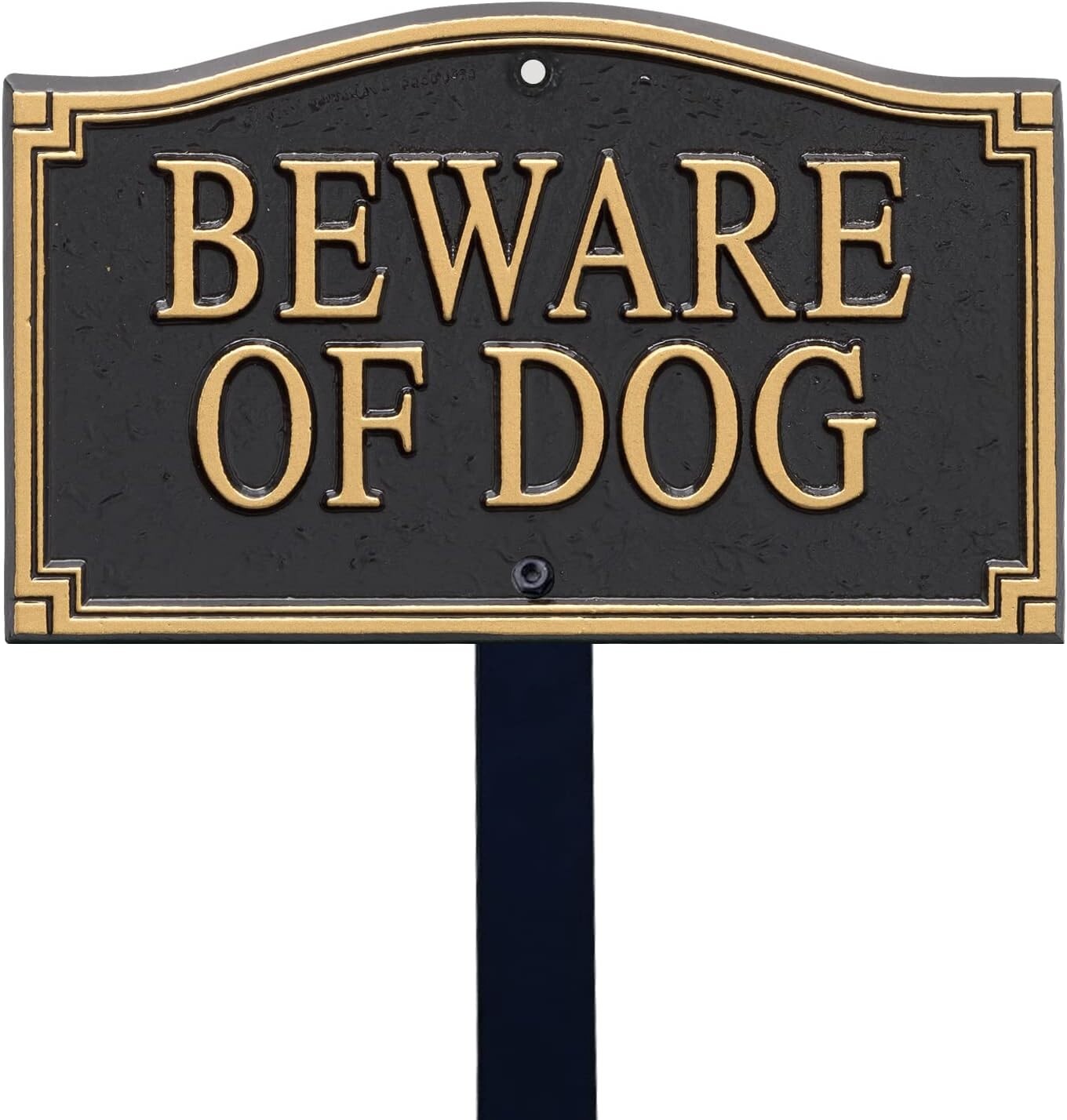 Durable 18" Tall 'Beware of Dog' Plaque - Elegant Yard Sign with Rustproof Stake