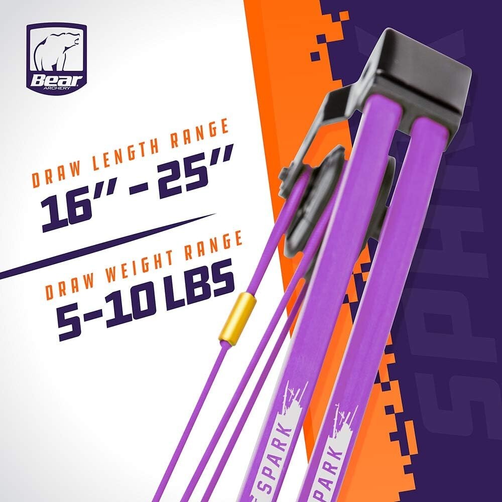 Lightweight Youth Bow Set with Whisker Biscuit, Ideal for Ages 5-10 - Flo Purple