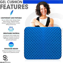 Load image into Gallery viewer, Lightweight Gel Seat Cushion for Office, Car &amp; Wheelchair - Non-Slip Comfort