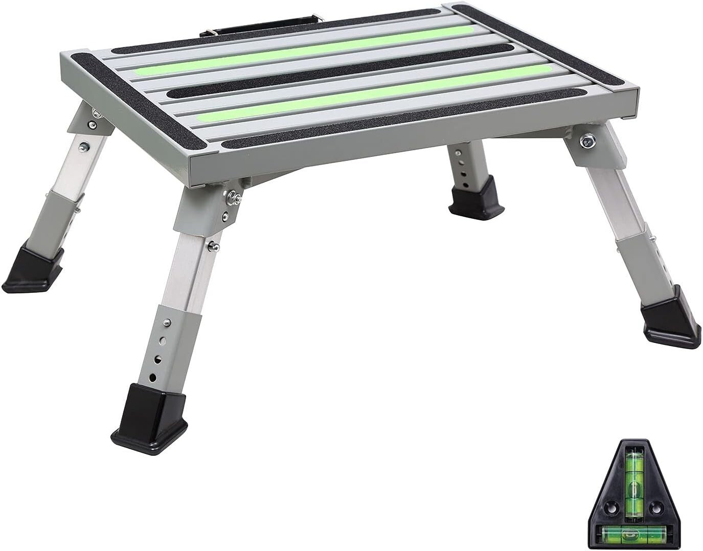 Heavy Duty Adjustable Folding RV Steps - Supports 1000 lbs with Anti-Slip Feet