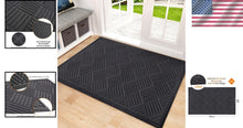Load image into Gallery viewer, Water-Resistant Gray-Grid Outdoor Doormat - Easy to Clean, 61.5" x 36"