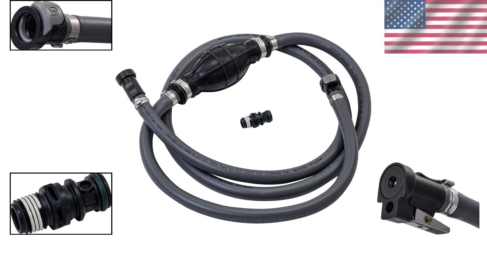 Reliable 6ft Marine Fuel Line & Sprayless Connector for Johnson/Evinrude Boats