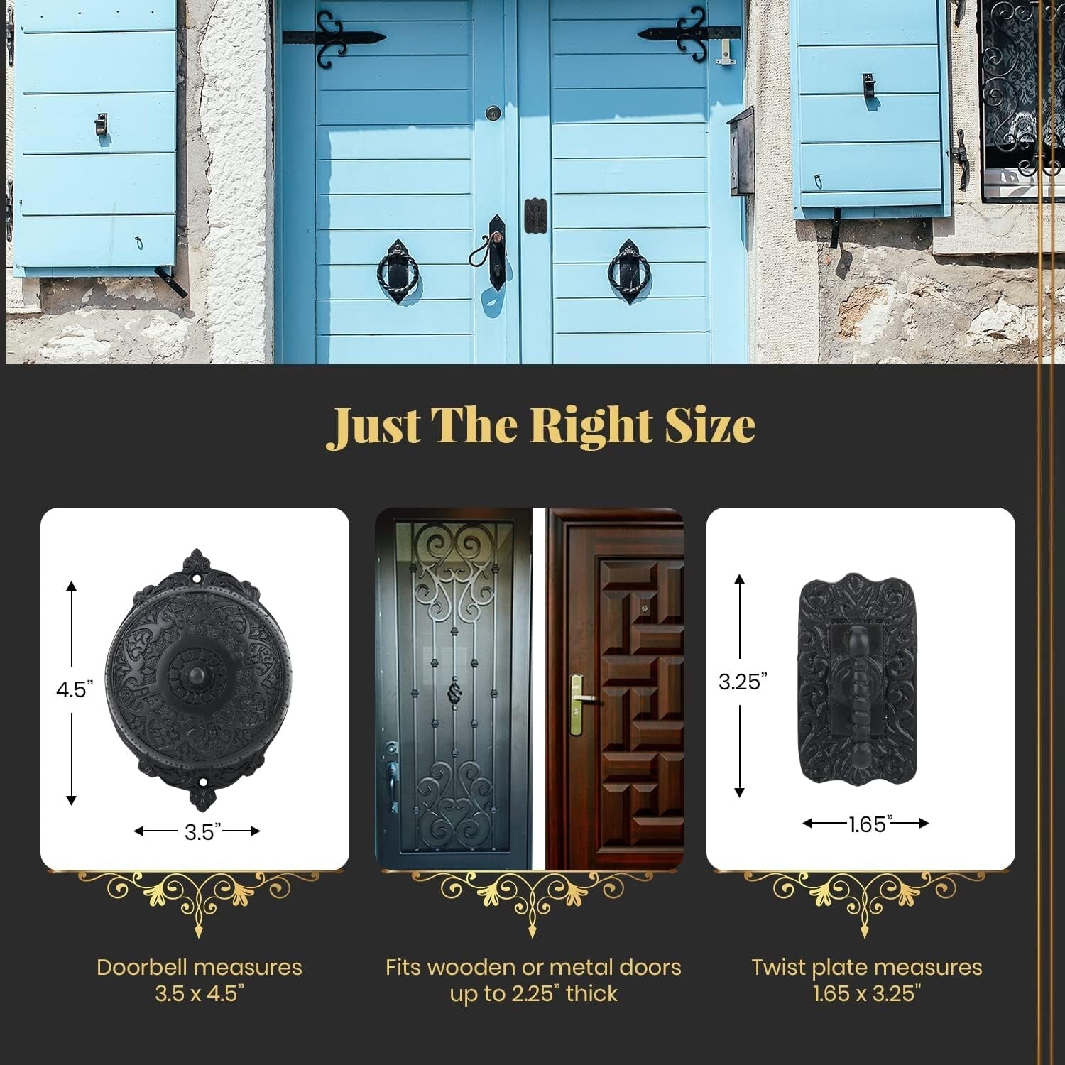 Durable Wireless Antique Doorbell with Classic Chime Sound - Effortless Charm