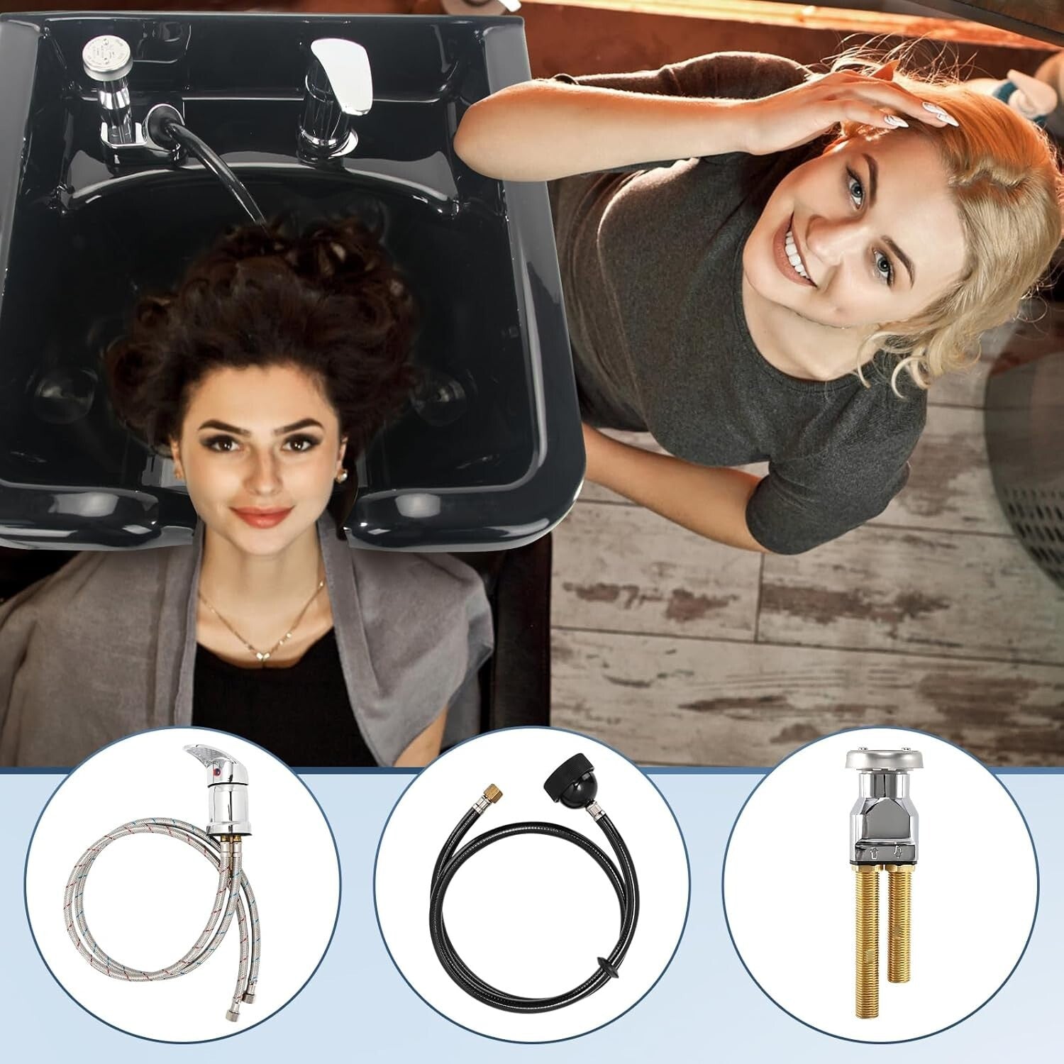 Professional Shampoo Bowl Faucet with Vacuum Breaker Kit – Easy DIY Installation