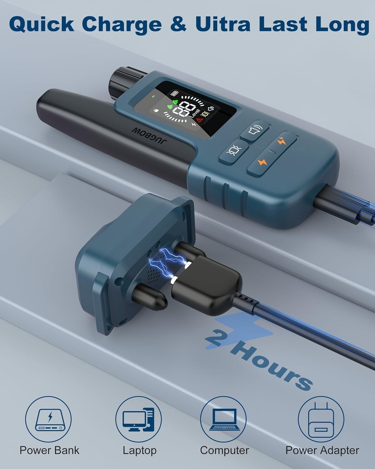 Rechargeable Dog Shock Collar with Remote - Fits All Breeds, Waterproof Design