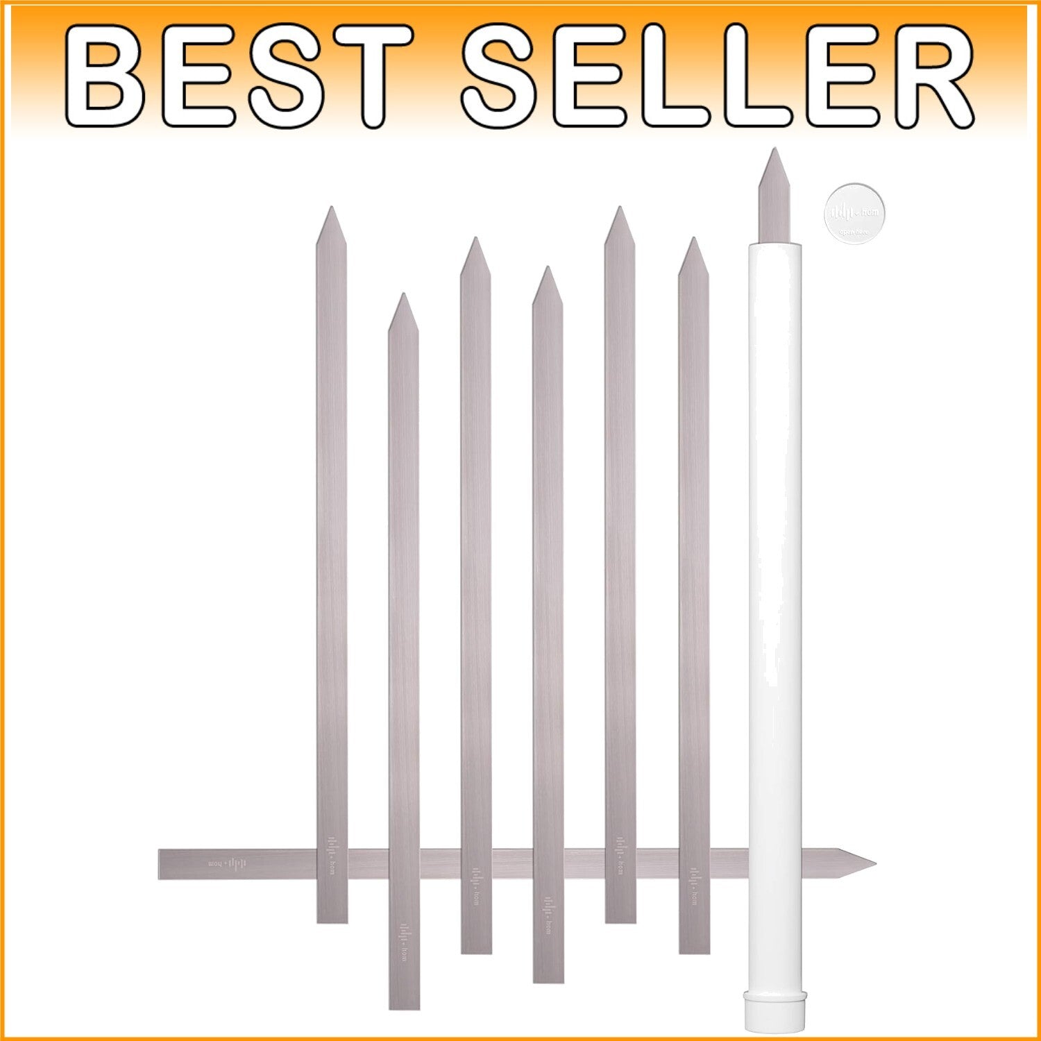 8 Elegant Flat Skewers - 23.5" Long, No-Wood Handles - Perfect for Koobideh