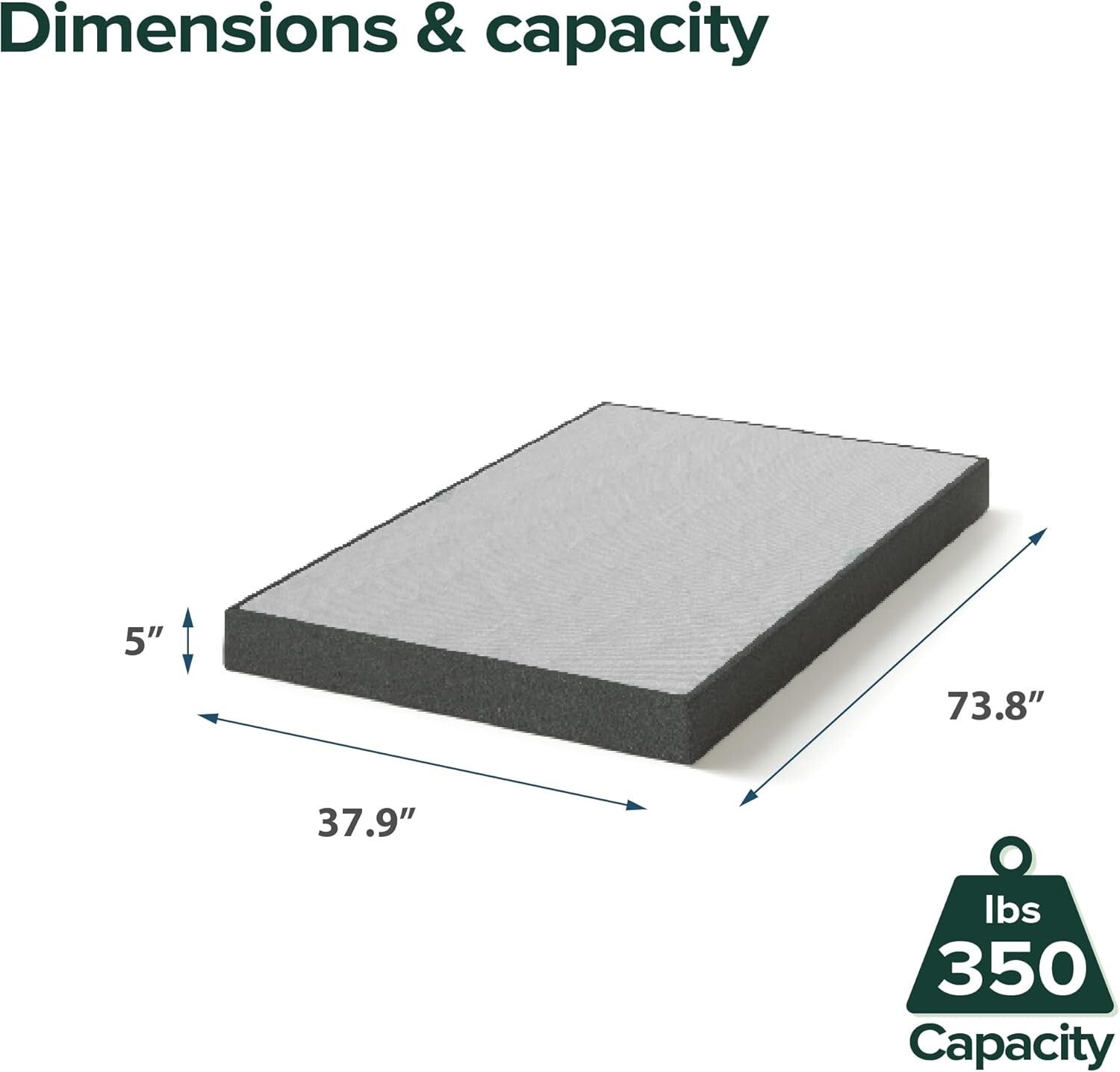 Eco-Friendly 5-Inch Steel Box Spring for Twin Mattresses - Easy Assembly