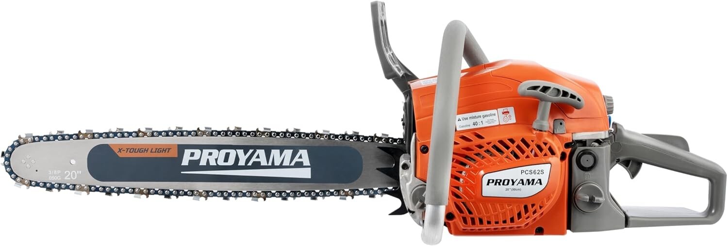 Durable 20 Inch 62CC Gas Chainsaw - Lightweight and Anti-Vibration Design