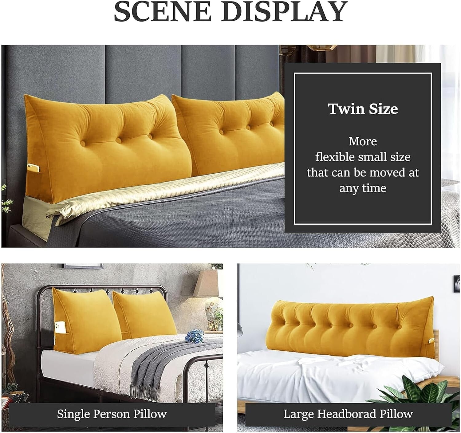 Luxurious Velvet Headboard Wedge Pillow - Ergonomic Triangular Backrest Support