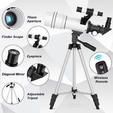 Load image into Gallery viewer, High-Power 70mm Telescope with Tripod - Perfect for Stargazing and Photography