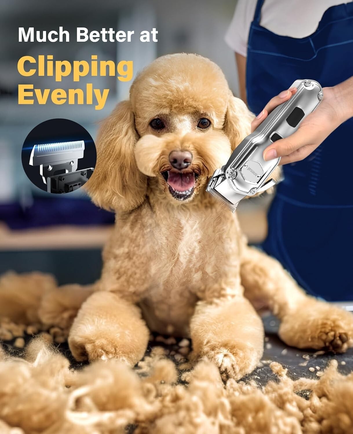 Rechargeable Waterproof Dog Clippers - Perfect for Thick Hair, Quiet Operation