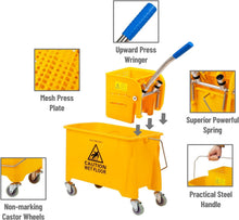 Load image into Gallery viewer, Ergonomic 22 Qt Mop Bucket &amp; Wringer Set with Wheels - Effortless Cleaning