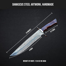 Load image into Gallery viewer, Rust-Resistant 9" Blade Fixed Outdoor Knife with Walnut Handle &amp; Leather Sheath
