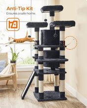 Load image into Gallery viewer, Multi-Level Cat Tree for All Breeds – Cozy 67 Inches of Smoky Gray Comfort