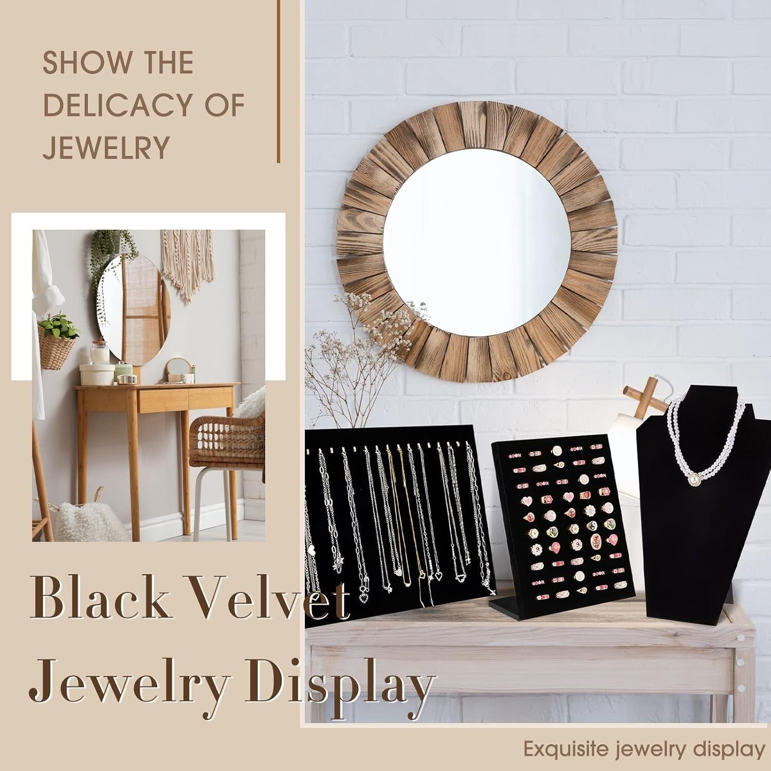 Elegant 22-Piece Velvet Jewelry Display Set - Perfect for Selling and Showcasing