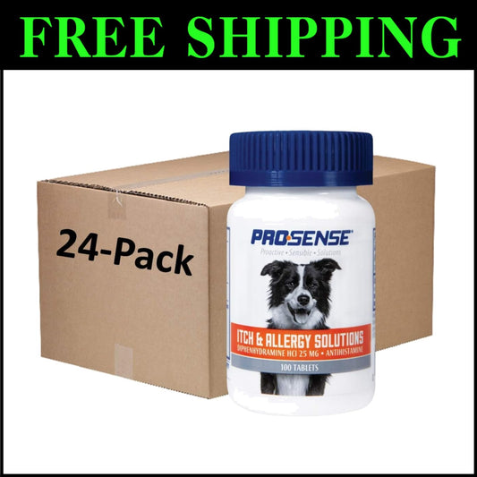 Chewable Antihistamine Allergy Relief for Dogs - 100 Tablets, 12 Packs Available