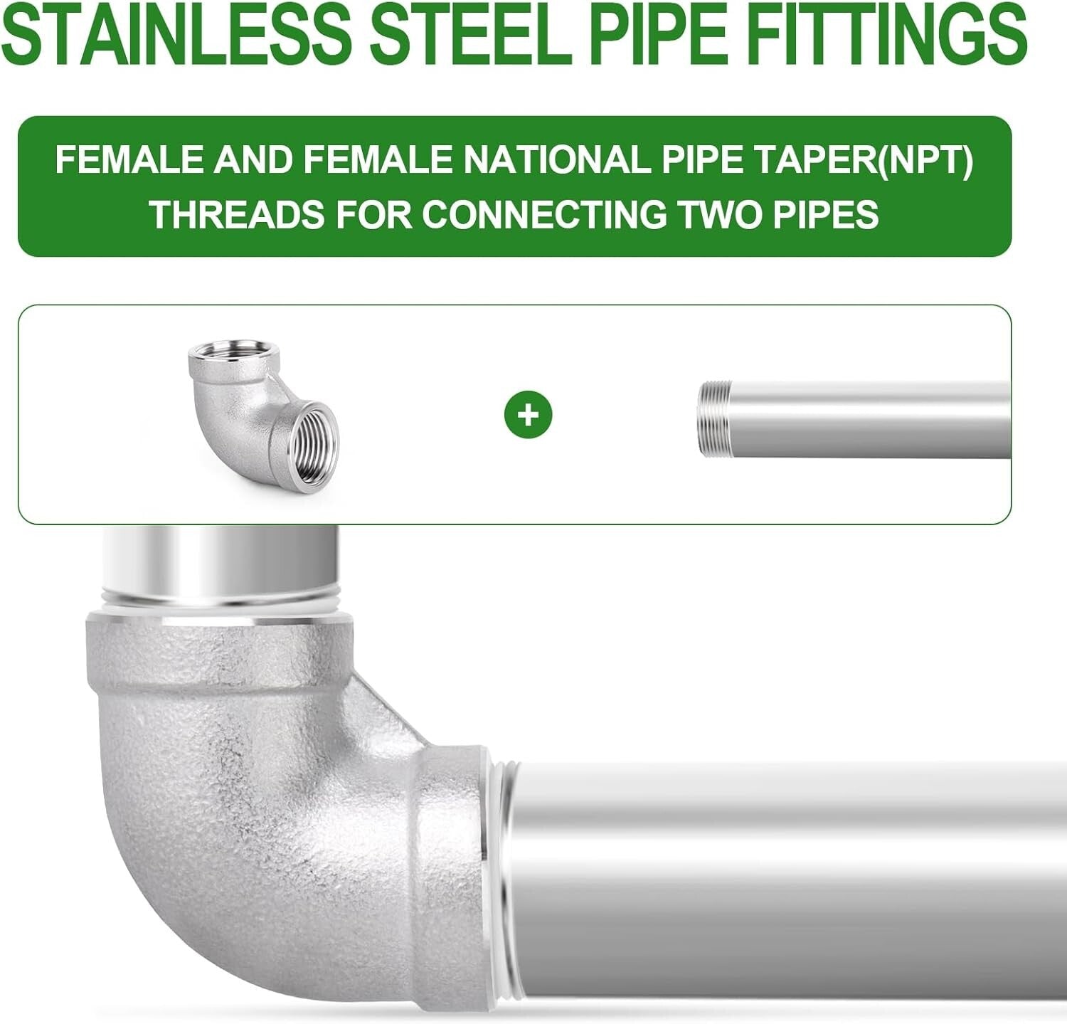 Durable 3" NPT Female 304 Stainless Steel Elbow – Industrial Pipe Connector