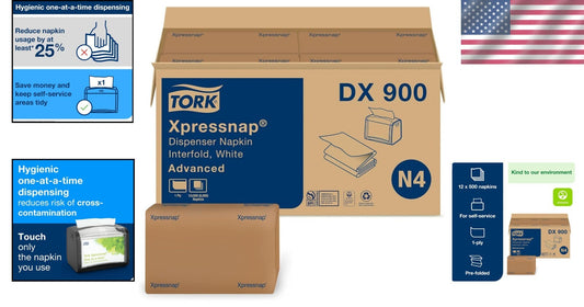 Advanced Interfold White Dispenser Napkins - 6000 Sheets for Hospitality Use