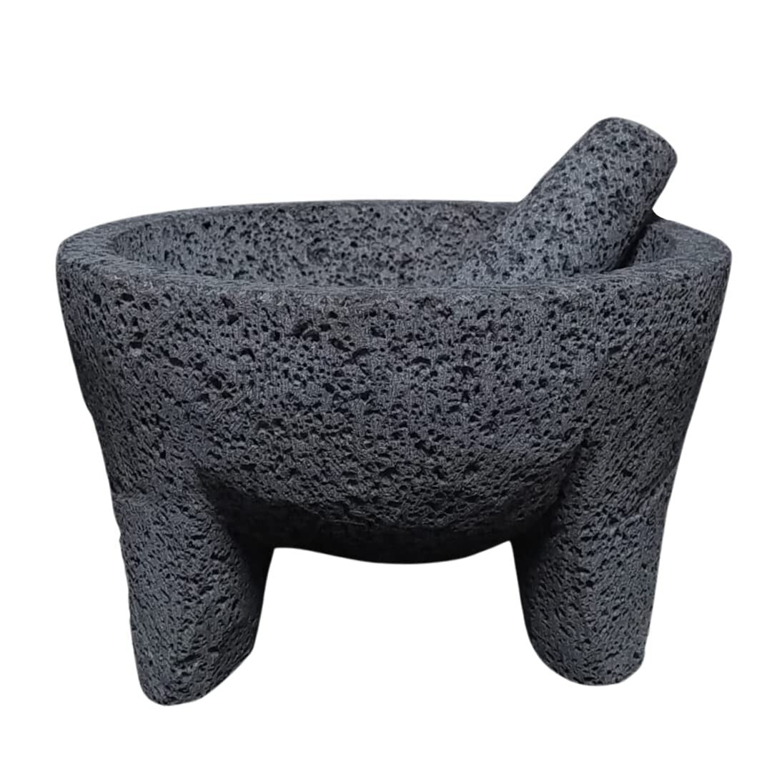 Culinary Craftsmanship - 8.6-Inch Molcajete Mortar and Pestle in Lava Stone