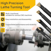 Load image into Gallery viewer, Robust 21-Pc Lathe Turning Tool Set: 7 Holders, 14 Inserts - Patent Pending