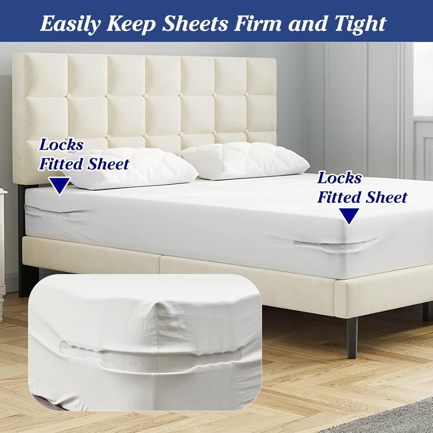 Adjustable Bed Sheet Straps - Heavy-Duty Solution for Ultimate Sleep Comfort