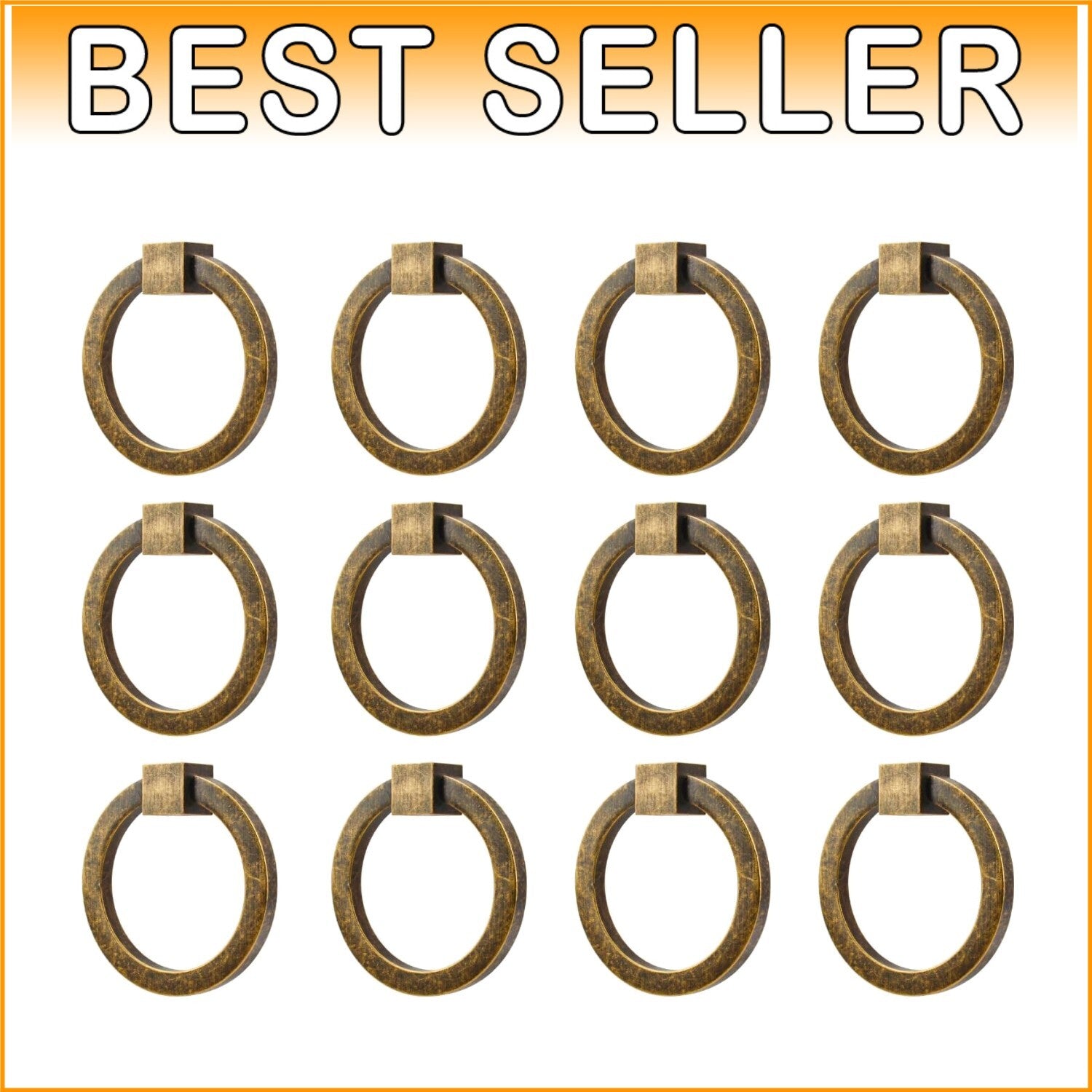 Elegant 12-Piece Antique Brass Round Pulls - Easy Install Cabinet Handles