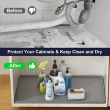 Load image into Gallery viewer, Stain-Resistant Under Sink Mat - 37" x 22" Flexible Silicone for Clean Cabinets