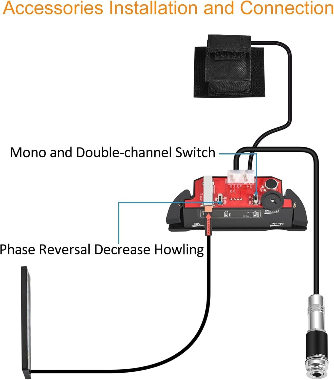 Magnetic and Piezo Acoustic Guitar Pickup with Master Volume Control - 90-105mm